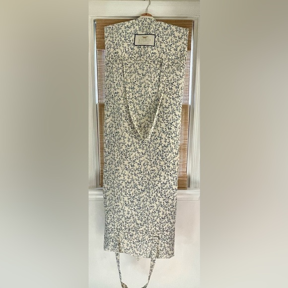 AGUA BY AGUA BENDITA Alheli Mangle Noche Dress Blue White Dress NWT LARGE L - Picture 10 of 11